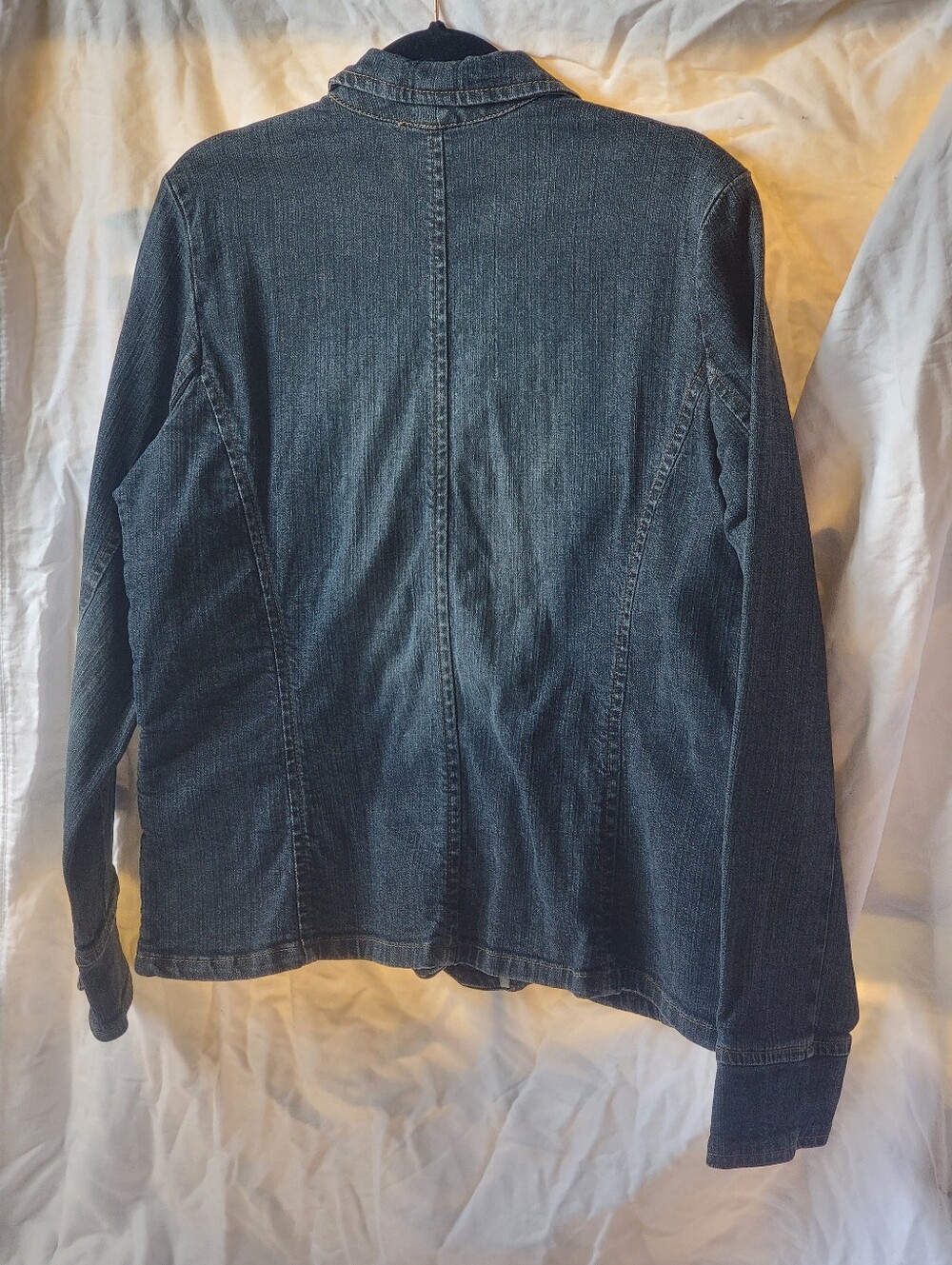 Vintage CONTRAST JEANS Women's Dark Blue Denim Blazer Jacket - Picture 2 of 9